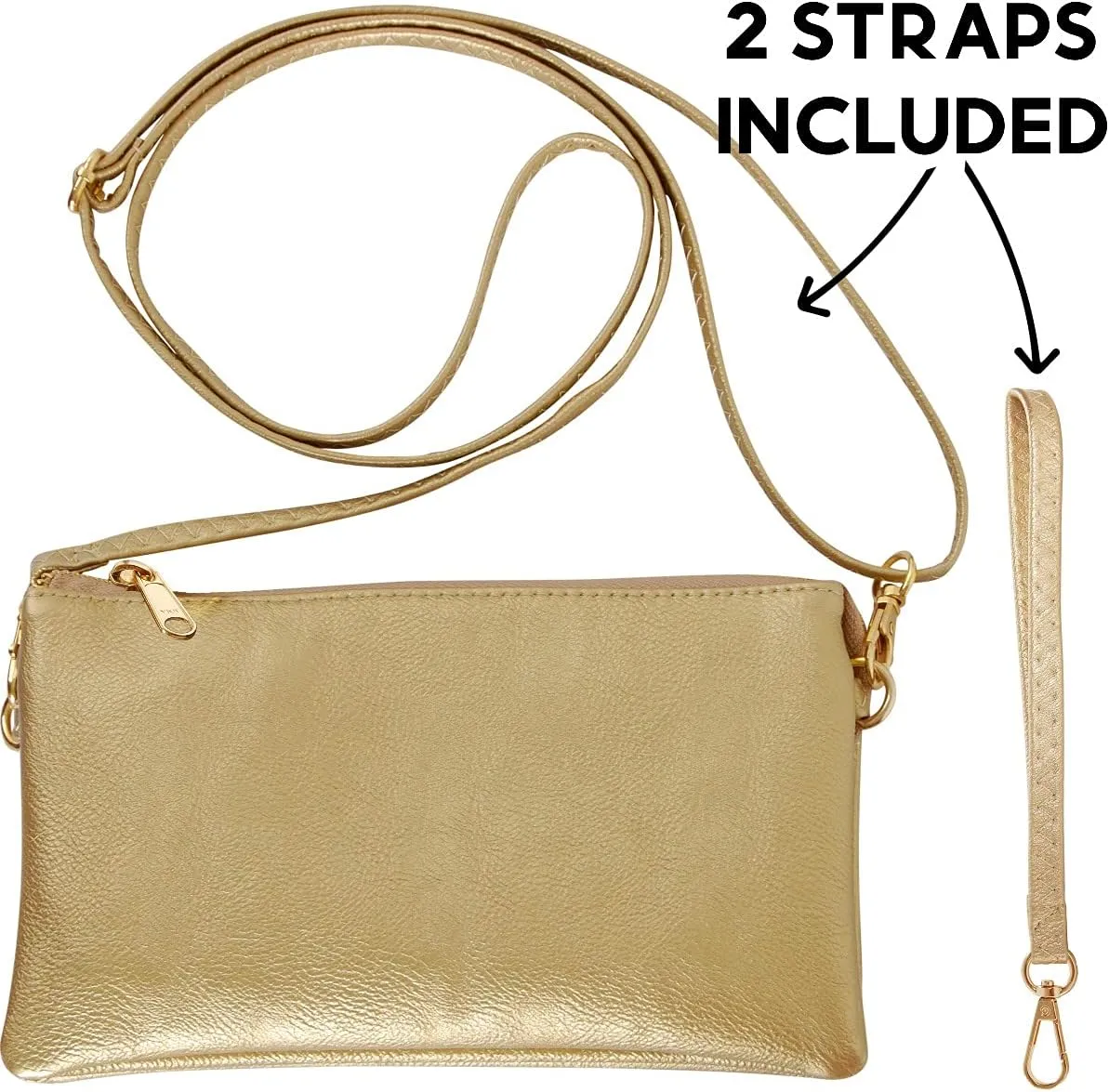 Humble Chic NY Vegan Leather Wristlet Purse for Women - Small Clutch Purse with Shoulder and Wrist Straps
