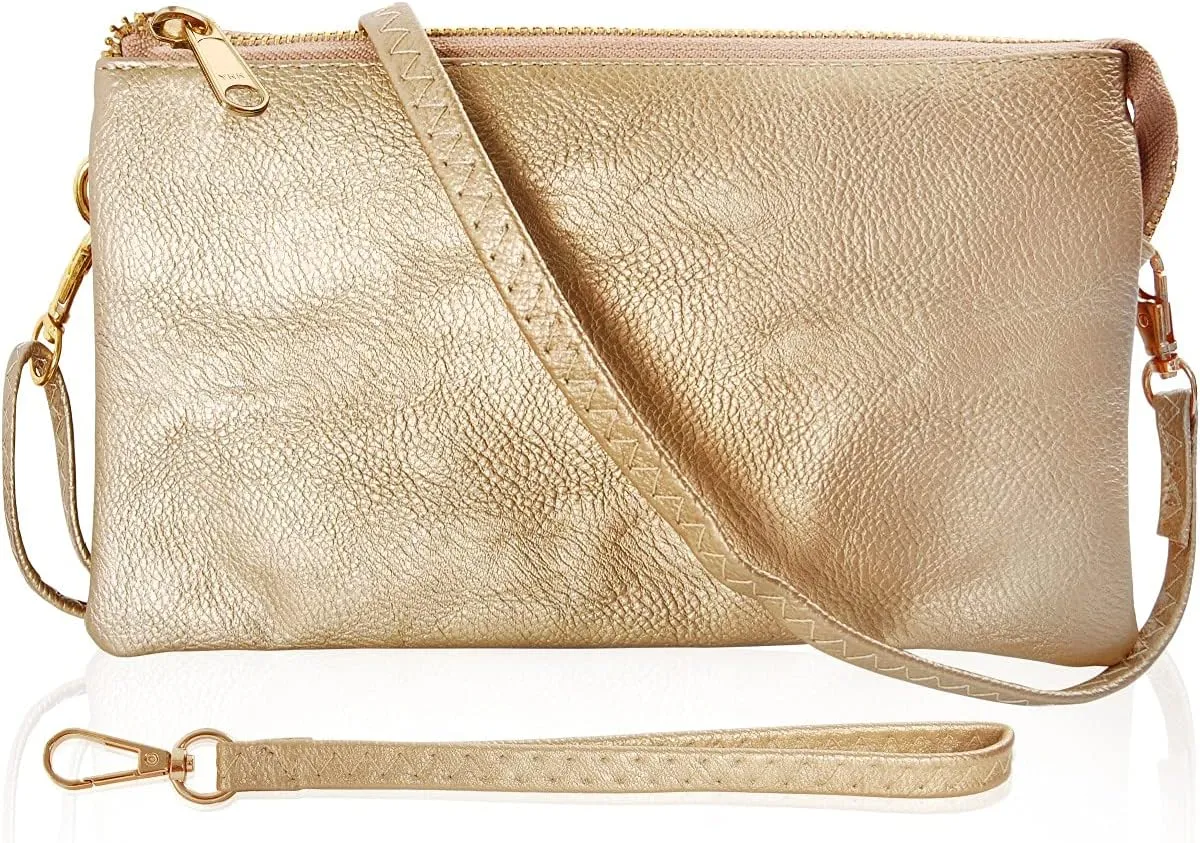 Humble Chic NY Vegan Leather Wristlet Purse for Women - Small Clutch Purse with Shoulder and Wrist Straps