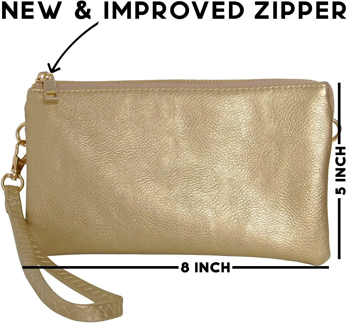 Humble Chic NY Vegan Leather Wristlet Purse for Women - Small Clutch Purse with Shoulder and Wrist Straps