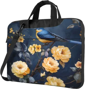 Hummingbird Flower Bird Laptop Shoulder Bag for Women, Laptop Sleeve Case Durable Computer Bag