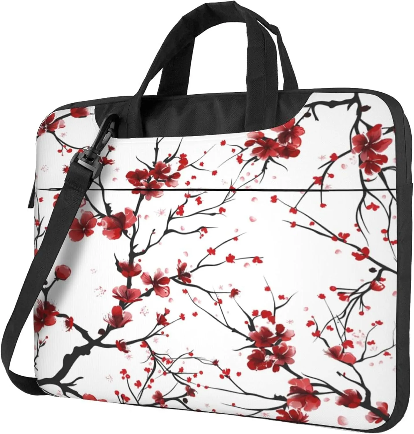 Japan Cherry Blossoms Flowers Laptop Shoulder Bag for Women, Laptop Sleeve Case Durable Computer Bag