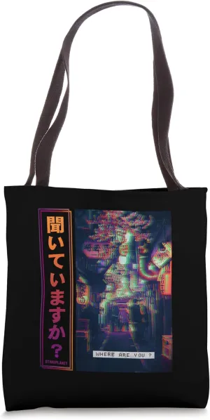 japan cyberpunk art clothes in vaporwave glitch art harajuku Tote Bag