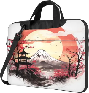 Japan Traditional Painting Laptop Shoulder Bag for Women, Laptop Sleeve Case Durable Computer Bag