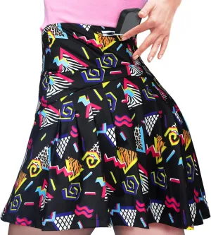 JenPen Retro 80s 90s Skirt for Women Tennis Skirt Golf High Waisted Athletic with Pockets for Retro Halloween Party