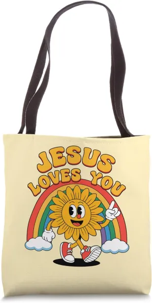 Jesus Loves You Christian Faith God Church Funny Sunflower Tote Bag