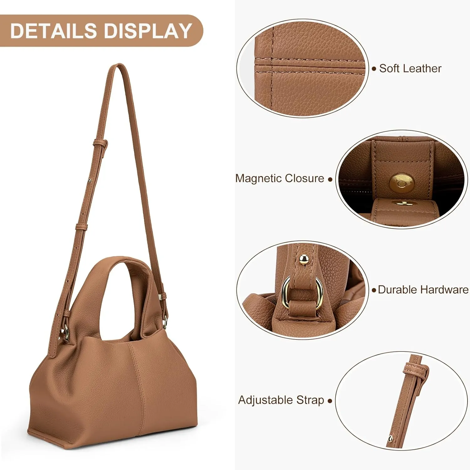 Juoxeepy Crossbody Bag Purse Satchel Handbag for Women Shoulder Bag Chic Dumpling Cloud Bag Clutch Purse