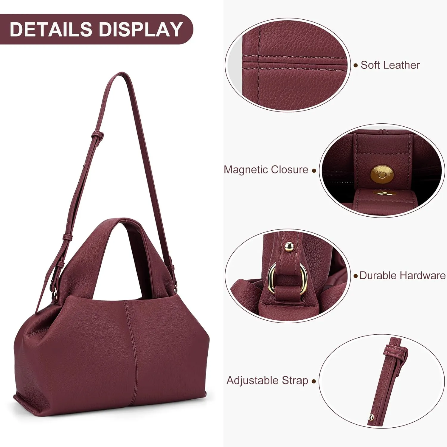 Juoxeepy Crossbody Bag Purse Satchel Handbag for Women Shoulder Bag Chic Dumpling Cloud Bag Clutch Purse