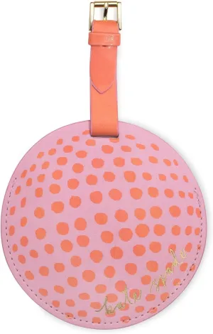 Kate Spade New York Round Vegan Leather Luggage Tag, Durable Suitcase ID Tag, Mini Golf