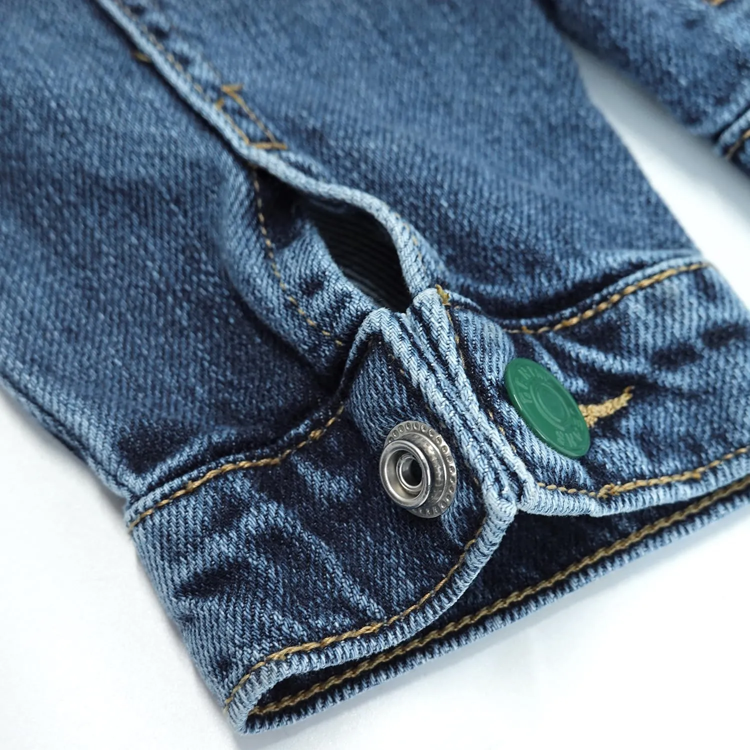 KIDSCOOL SPACE Boys Denim Jacket,Little Big Kids Simple Design Colored Buttons Jean Coat
