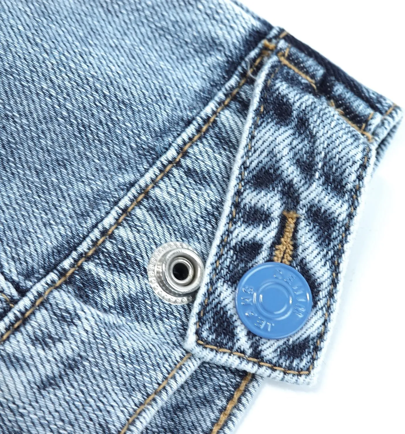 KIDSCOOL SPACE Boys Denim Jacket,Little Big Kids Simple Design Colored Buttons Jean Coat