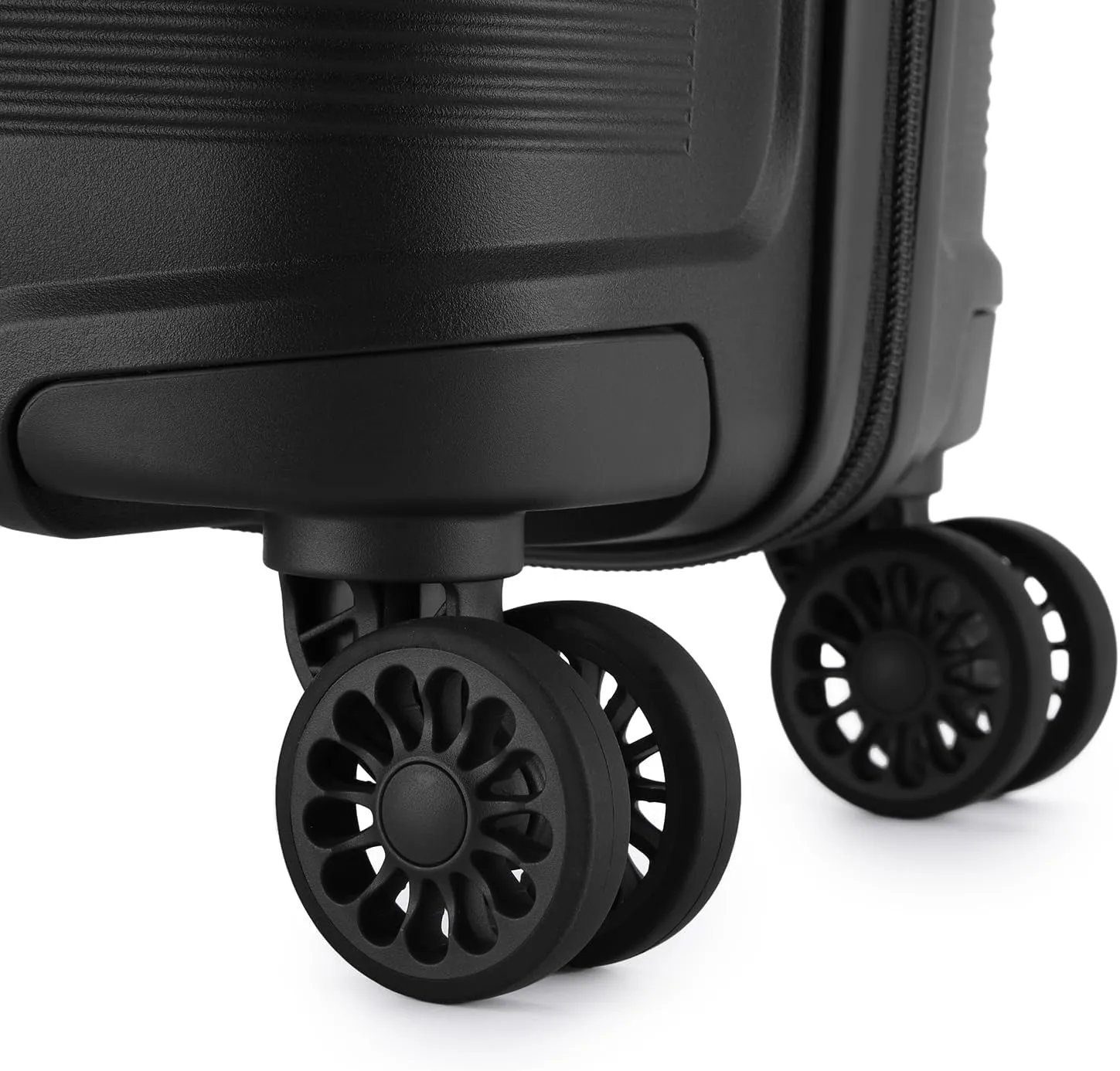 Kono Luggage PP Durable Hardside Suitcase with Double Spinner Wheels TSA Lock, 20-inch, Black