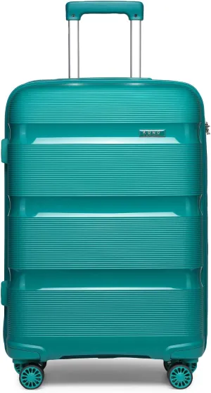 Kono Luggage PP Durable Hardside Suitcase with Double Spinner Wheels TSA Lock, 24-inch, Blue