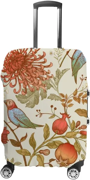 Kuizee Luggage Cover Vintage Japanese Flowers Travel Luggage Protector Suitcase Cover Dustproof Durable XL