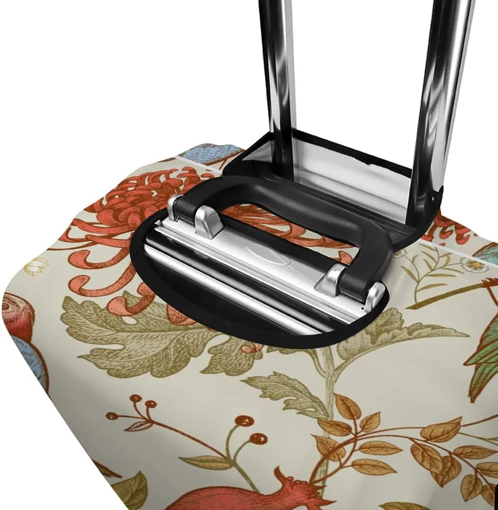 Kuizee Luggage Cover Vintage Japanese Flowers Travel Luggage Protector Suitcase Cover Dustproof Durable XL