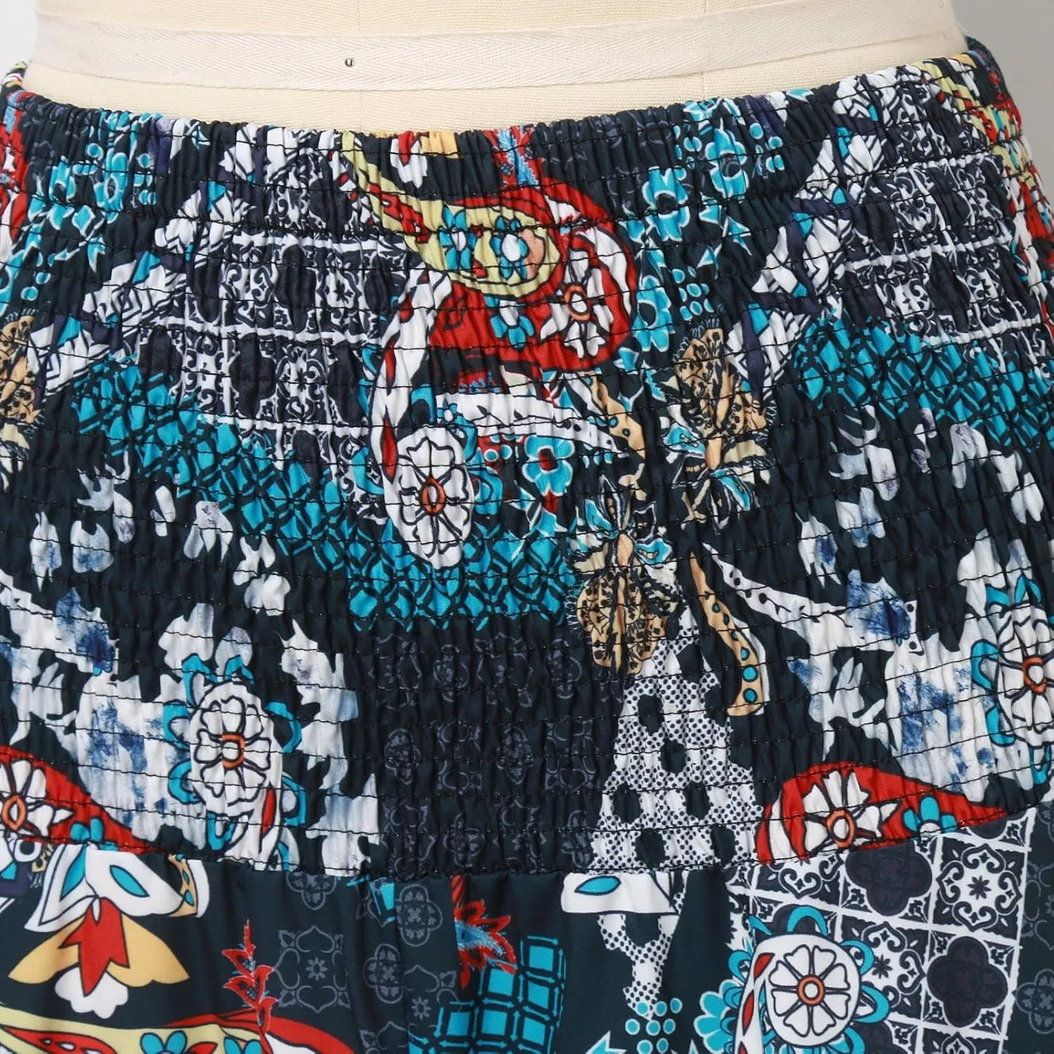 Ladies Boho Maxi Skirts Summer Beach Flowy Tiered High Waist A-Line Skirt Vintage Bohemian Mexico Vacation Outfits for Women