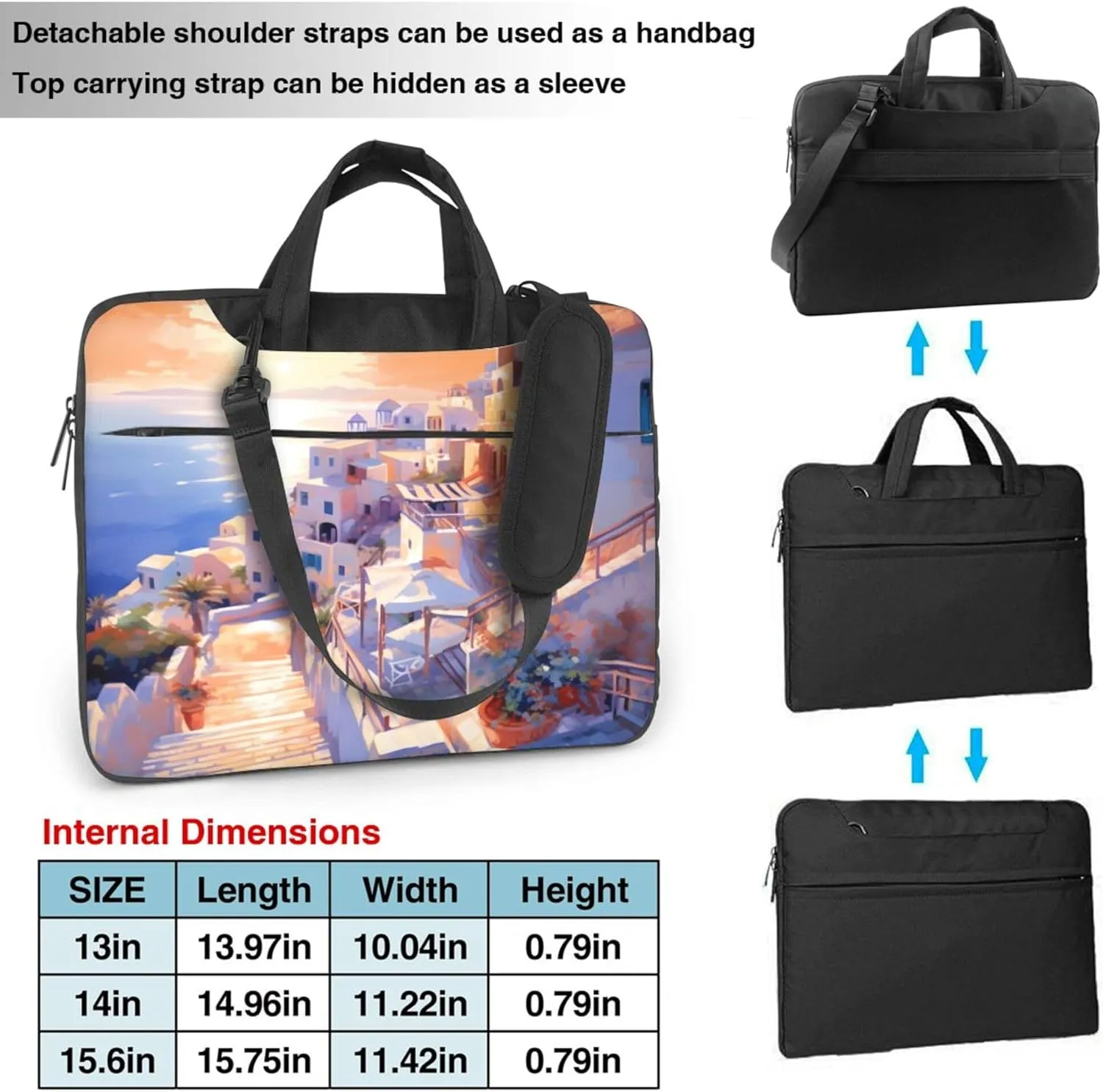 Landscape Ocean Sunset Laptop Shoulder Bag for Women, Laptop Sleeve Case Durable Computer Bag
