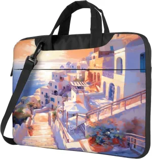 Landscape Ocean Sunset Laptop Shoulder Bag for Women, Laptop Sleeve Case Durable Computer Bag