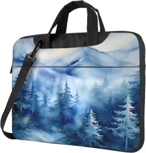 Landscape Painting Forest Mountain Laptop Shoulder Bag for Women, Laptop Sleeve Case Durable Computer Bag
