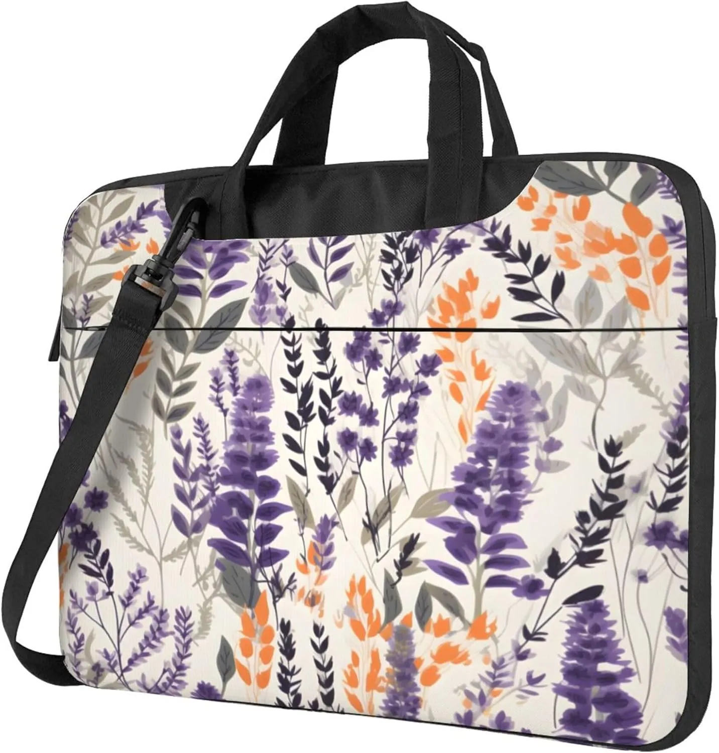 Lavender Plant Laptop Shoulder Bag for Women, Laptop Sleeve Case Durable Computer Bag