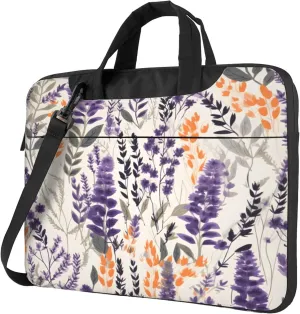 Lavender Plant Laptop Shoulder Bag for Women, Laptop Sleeve Case Durable Computer Bag