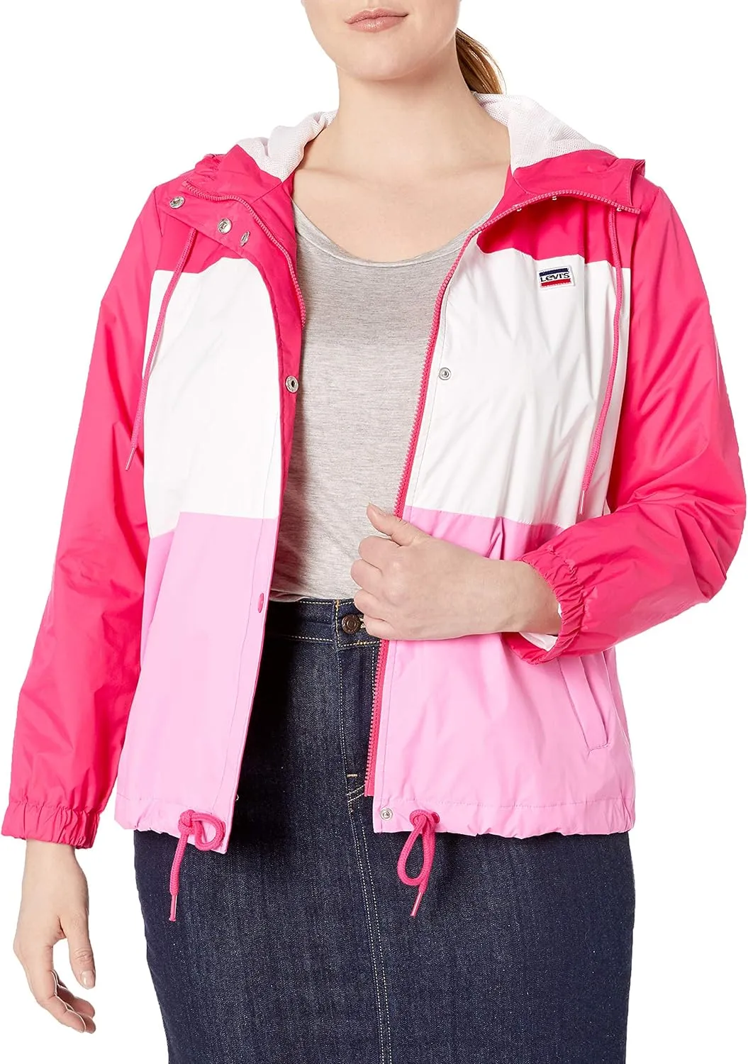 Levi's Women's Retro Hooded Rain Windbreaker Jacket (Standard & Plus Sizes)