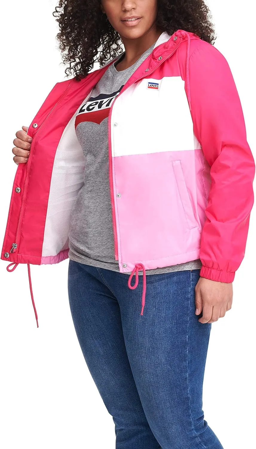 Levi's Women's Retro Hooded Rain Windbreaker Jacket (Standard & Plus Sizes)