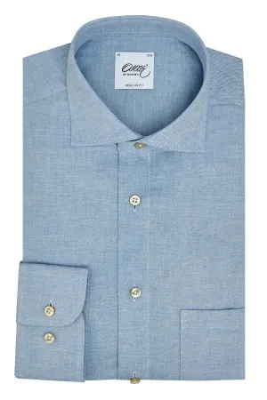 Light blue regular fit flannel shirt