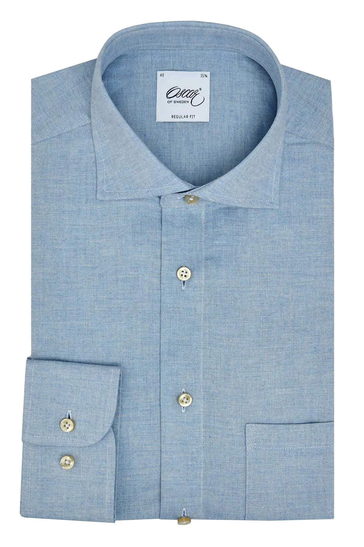Light blue regular fit flannel shirt
