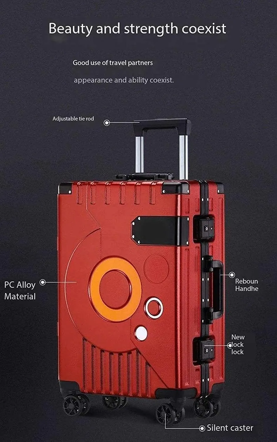 Lightweight Hardside Luggage with Spinner Wheels - Durable Travel Suitcase with Aluminum Frame(C,20 inches)