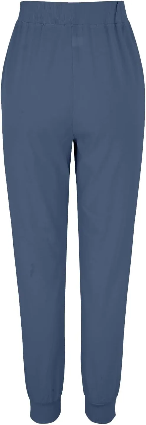 Linen Joggers for Women Casual Tapered Pants Elastic High Waist Cotton Linen Pants Drawstring Pants with Pockets Trousers