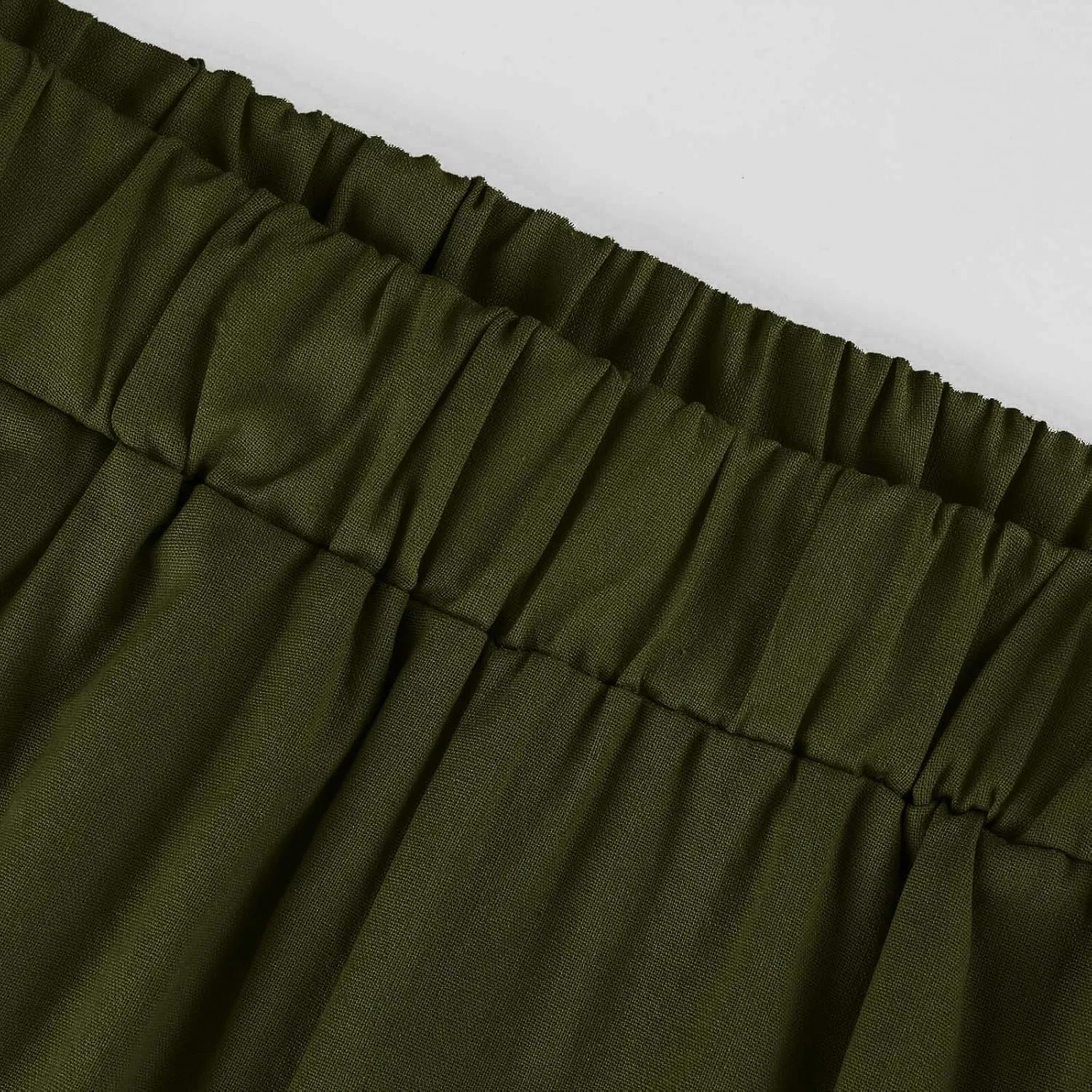 Linen Pants Womens Summer Pants Wide Leg Pants Casual with Pockets Elastic Waist Straight Leg Pants Beach Trousers