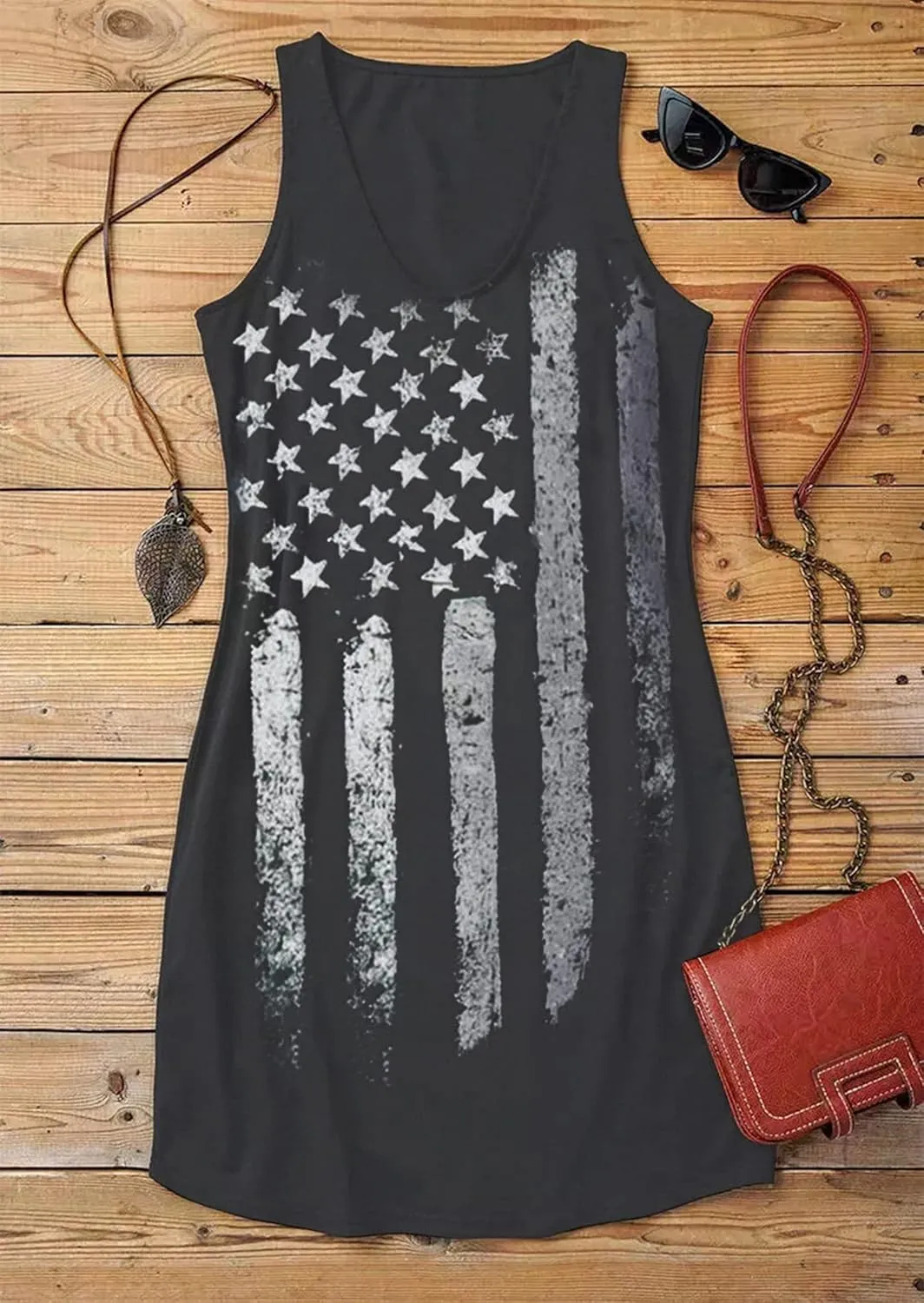 Live Simple Coconut Tree Sleeveless Mini Dress Summer Beach Mini Dress Women's Summer Casual Sexy V Neck Mini Tank Dress