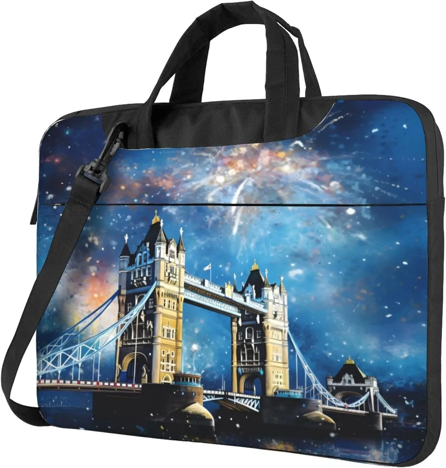 London Fireworks Landscape Laptop Shoulder Bag for Women, Laptop Sleeve Case Durable Computer Bag