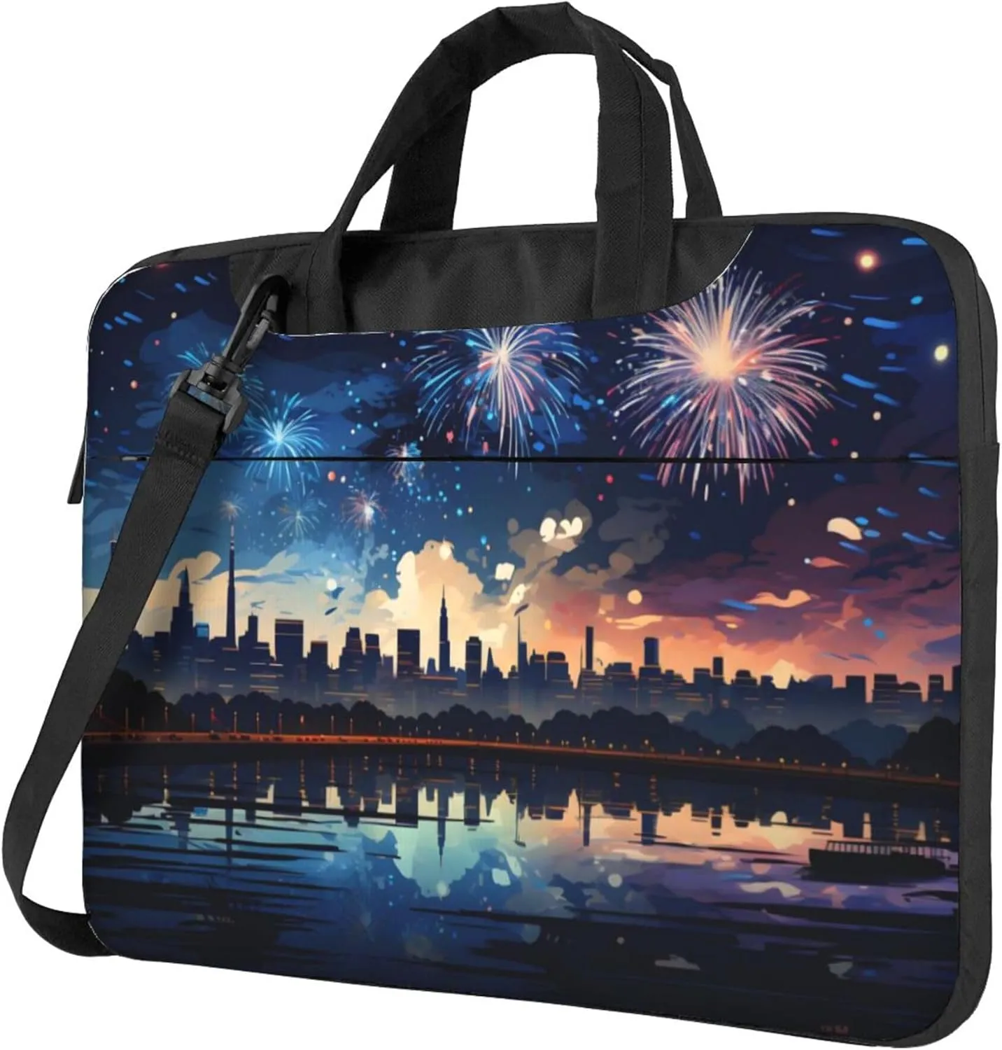 London Landscape Fireworks Laptop Shoulder Bag for Women, Laptop Sleeve Case Durable Computer Bag