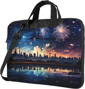 London Landscape Fireworks Laptop Shoulder Bag for Women, Laptop Sleeve Case Durable Computer Bag