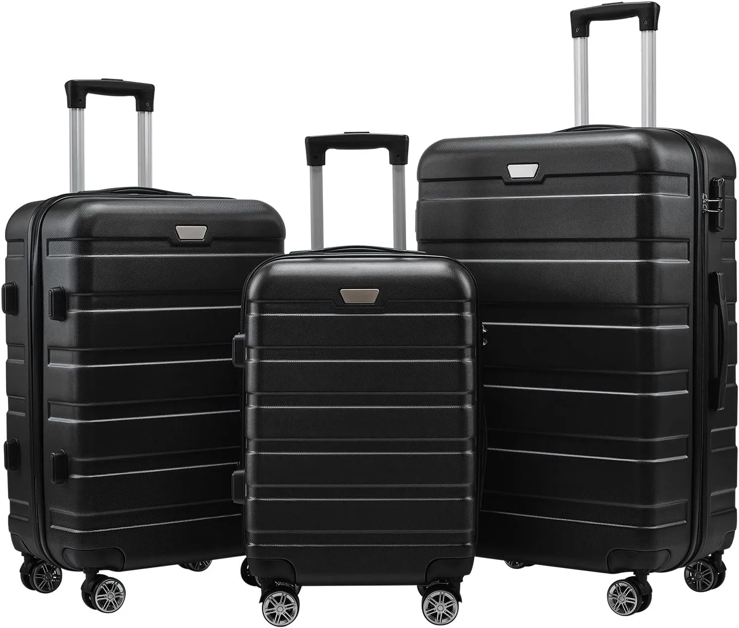 Luggage Sets, Expandable ABS Suitcase, 3 Piece Set Durable Hard Shell Spinner Wheel TSA Lock