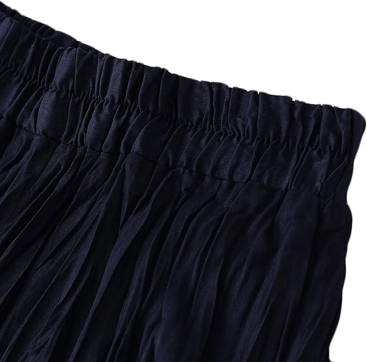 Lu's Chic Women's Long Skirt Pleated A Line Dress Fall Casual Polyester Swing Dress Tea Length Midi
