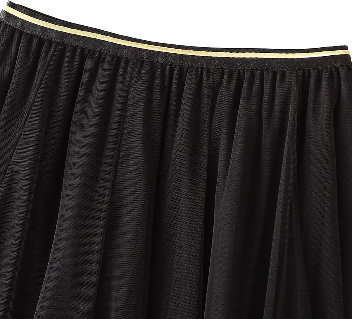 Lu's Chic Women's Pleated Tulle Skirt High Waist Tutu Skirt Chiffon Elastic Waist Summer Layered
