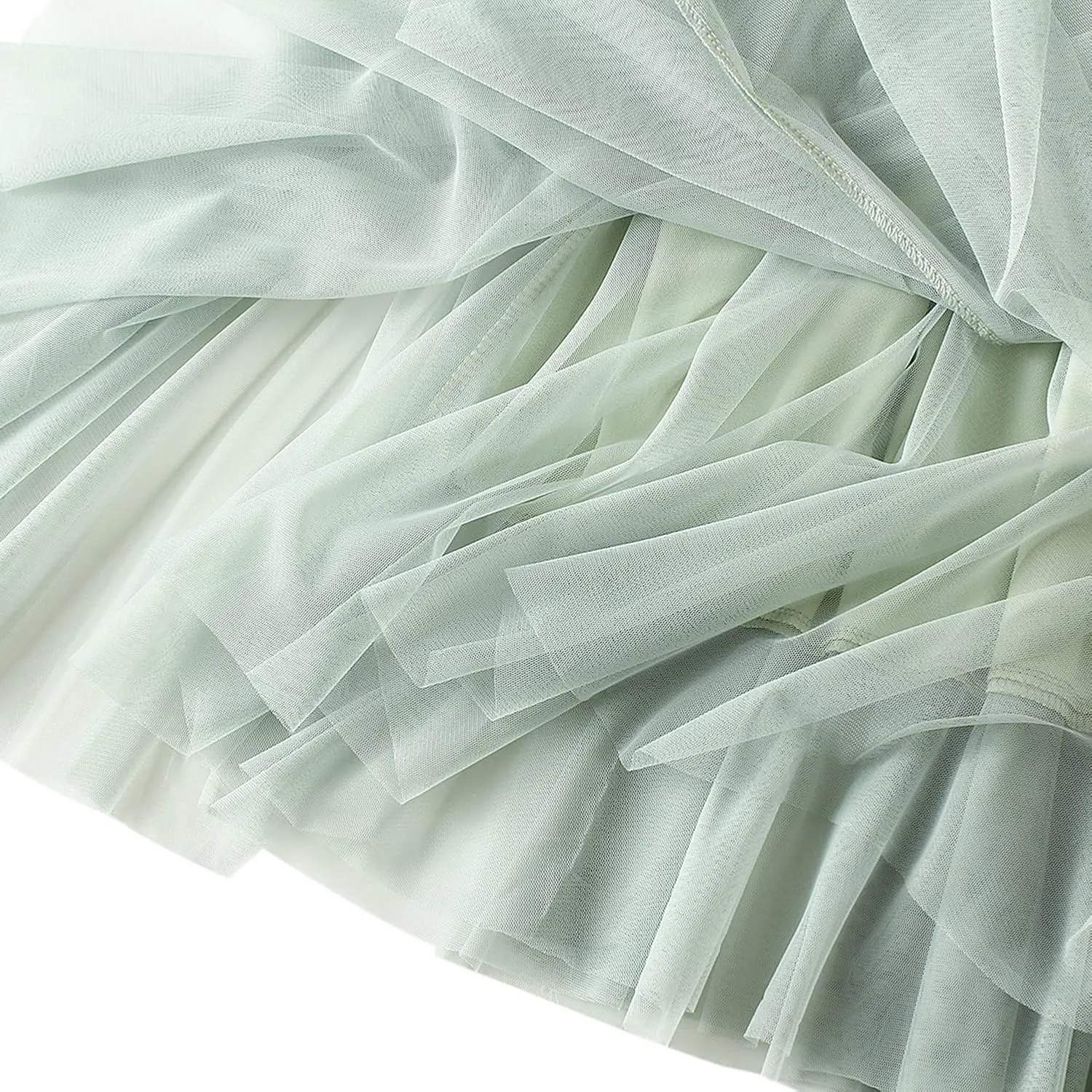 Lu's Chic Women's Pleated Tulle Skirt High Waist Tutu Skirt Chiffon Elastic Waist Summer Layered