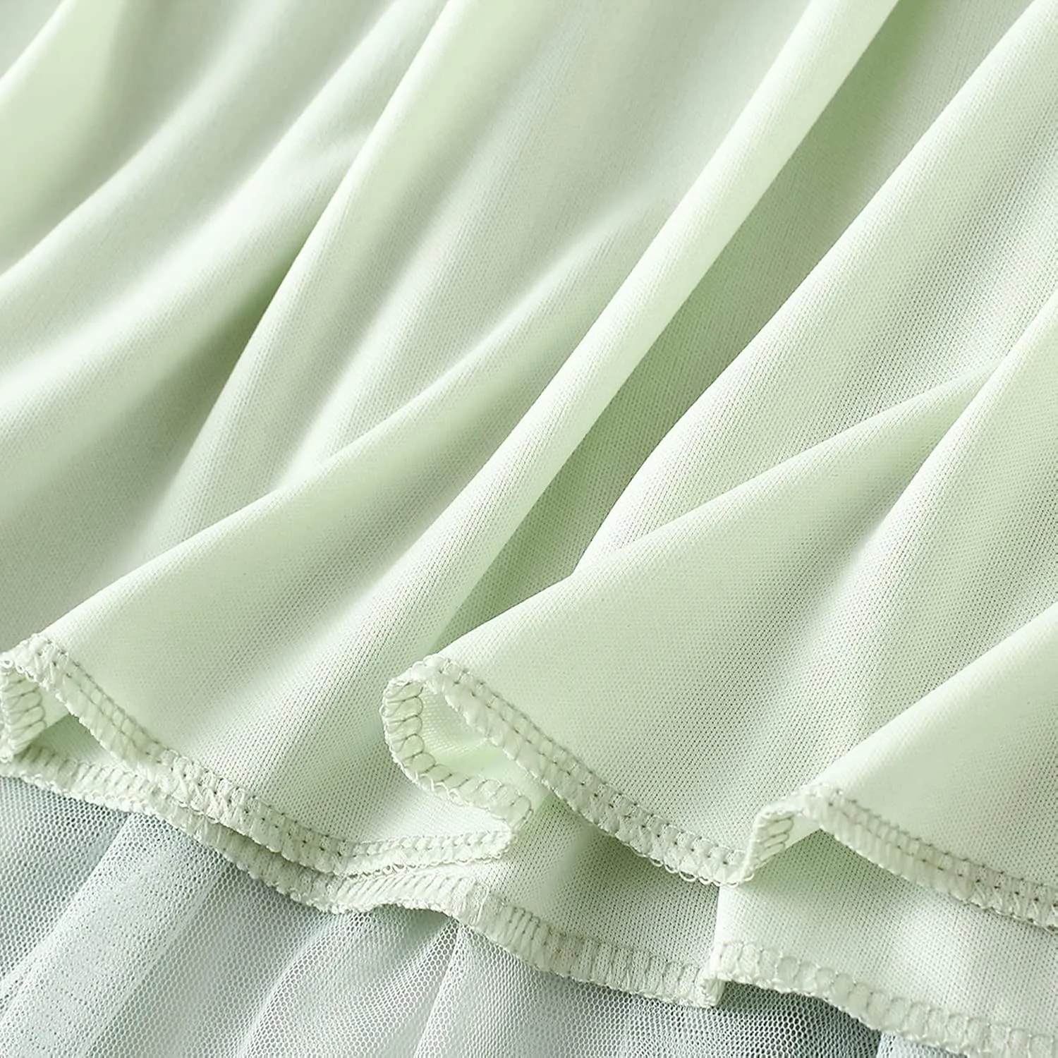 Lu's Chic Women's Pleated Tulle Skirt High Waist Tutu Skirt Chiffon Elastic Waist Summer Layered