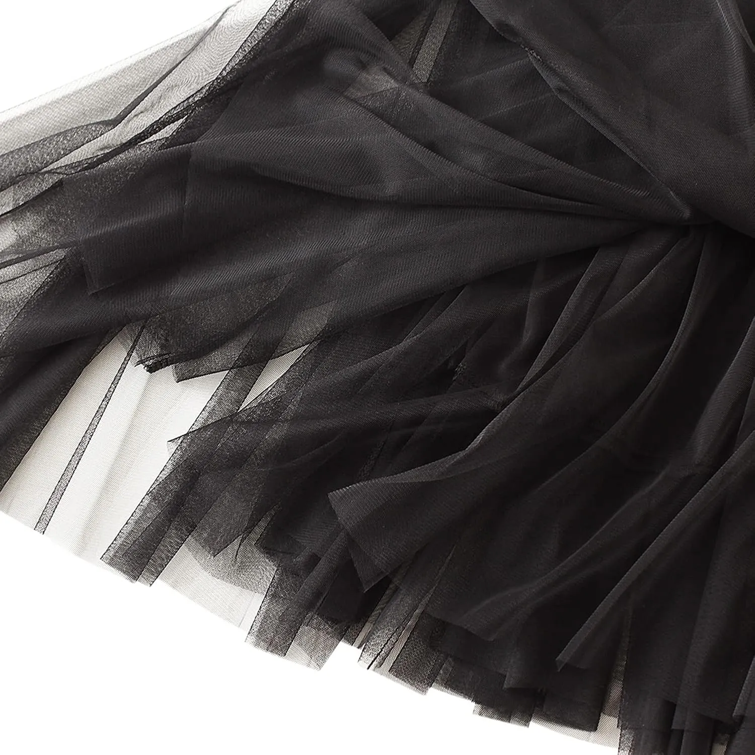 Lu's Chic Women's Pleated Tulle Skirt High Waist Tutu Skirt Chiffon Elastic Waist Summer Layered