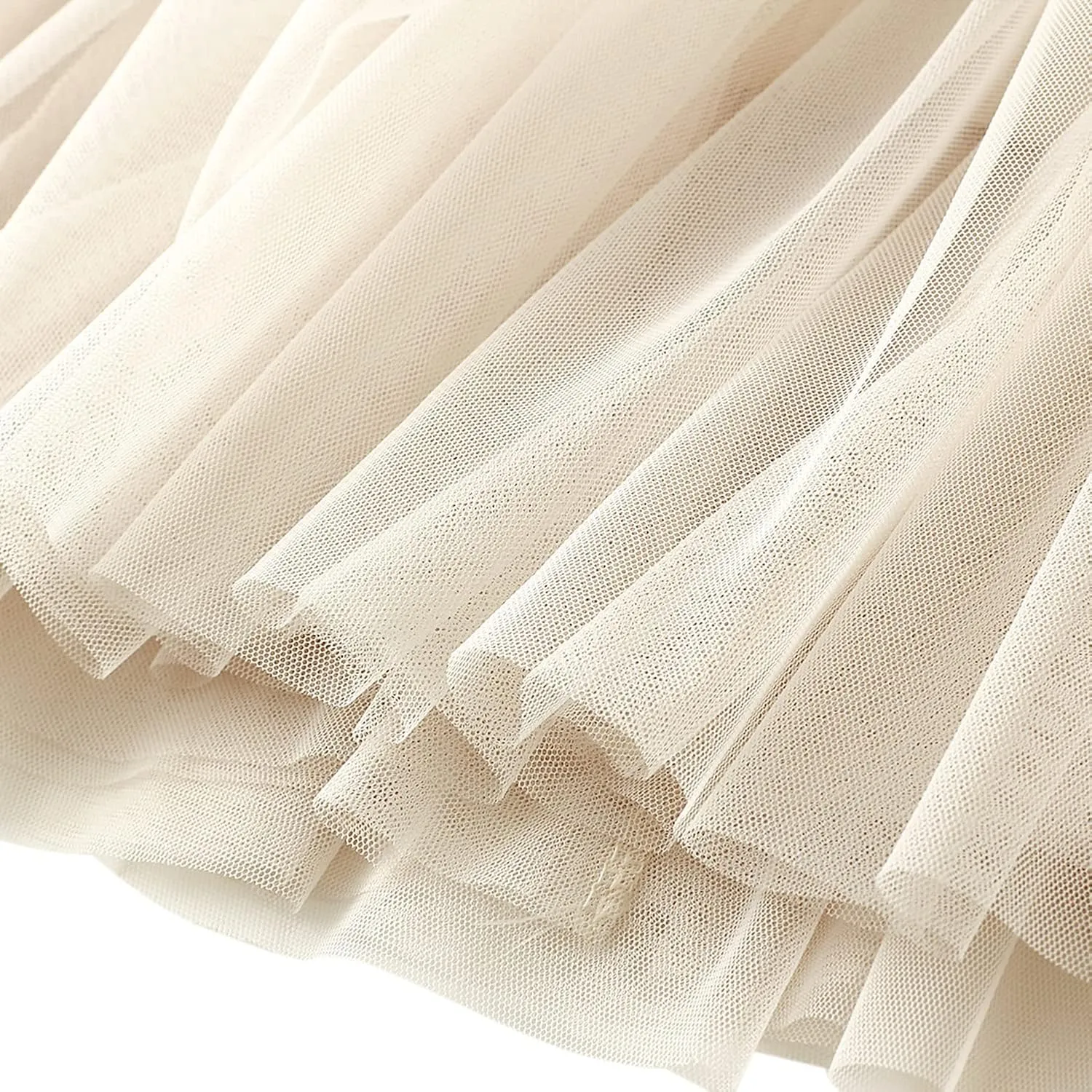 Lu's Chic Women's Pleated Tulle Skirt High Waist Tutu Skirt Chiffon Elastic Waist Summer Layered