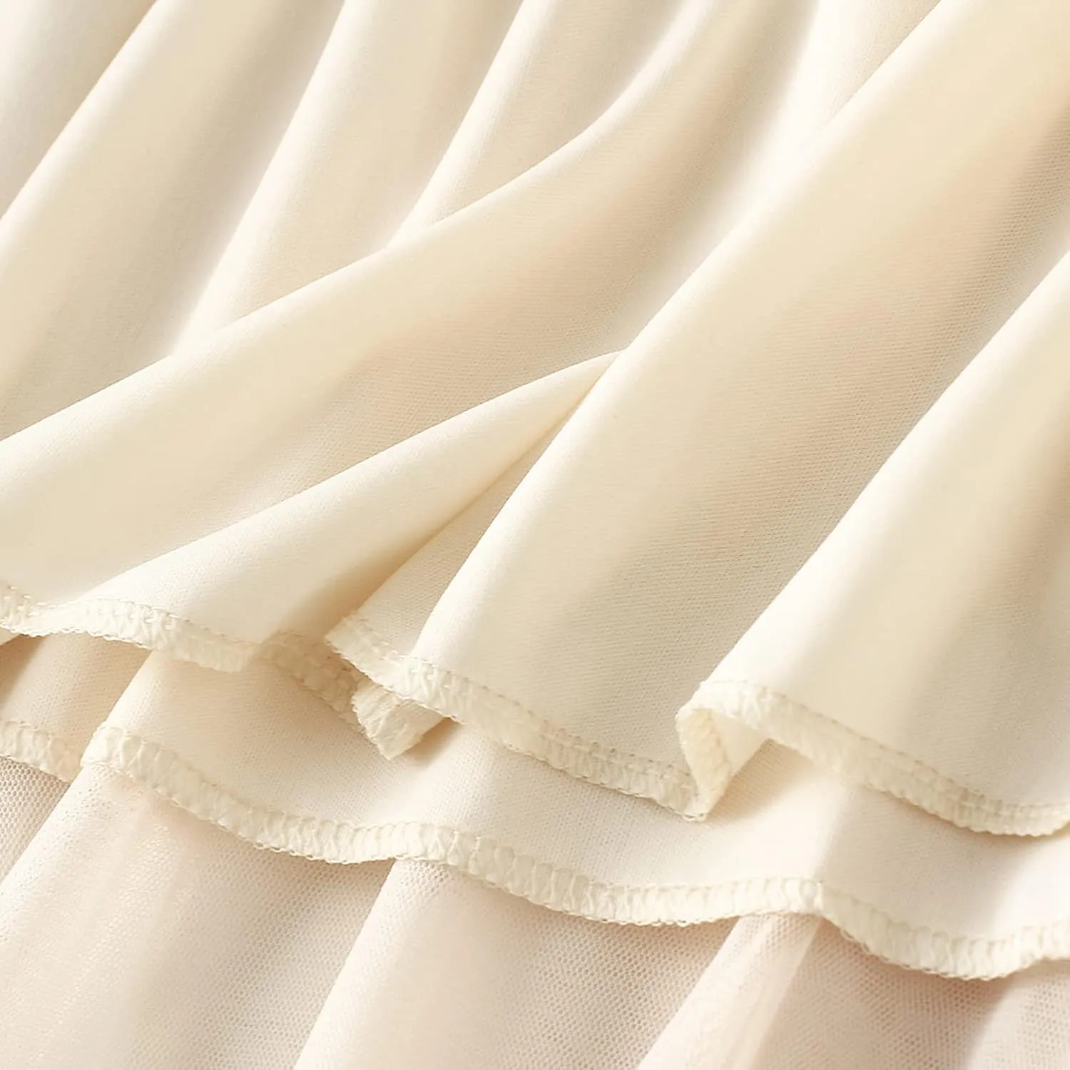 Lu's Chic Women's Pleated Tulle Skirt High Waist Tutu Skirt Chiffon Elastic Waist Summer Layered
