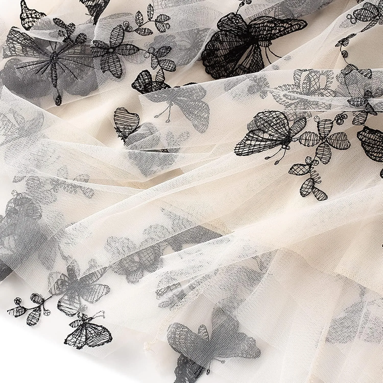 Lu's Chic Women's Tulle Butterfly Skirt Tutu High Low Tea-Length Asymmetrical Elastic Waist A-line