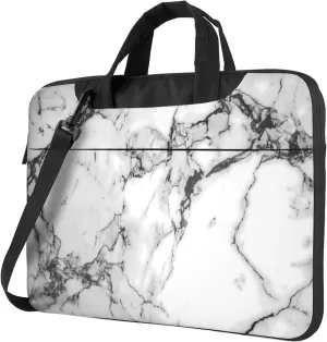 Marble Laptop Shoulder Bag for Women, Grey Marble Laptop Sleeve Case Durable Computer Bag