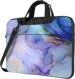 Marble Pattern Laptop Shoulder Bag for Women, Marble Texture Laptop Sleeve Case Durable Computer Bag