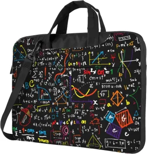 Mathematical formula Laptop Shoulder Bag for Women, Black Math Laptop Sleeve Case Durable Computer Bag