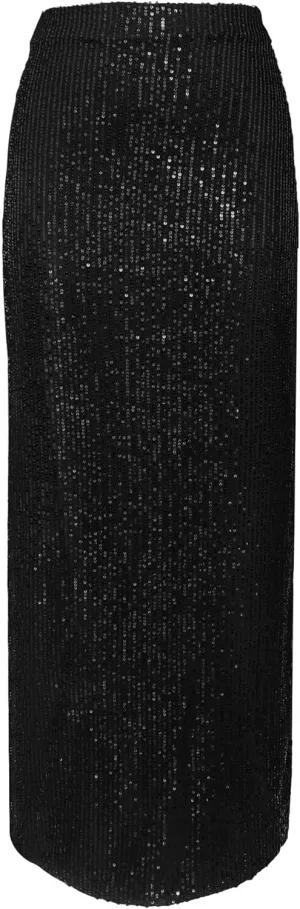 Melliflo Women's Sequin Long Skirt Low Waist Back Split Pencil Maxi Skirts Night Out Party Sparkly Skirts