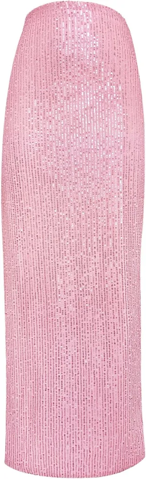 Melliflo Women's Sequin Long Skirt Low Waist Back Split Pencil Maxi Skirts Night Out Party Sparkly Skirts