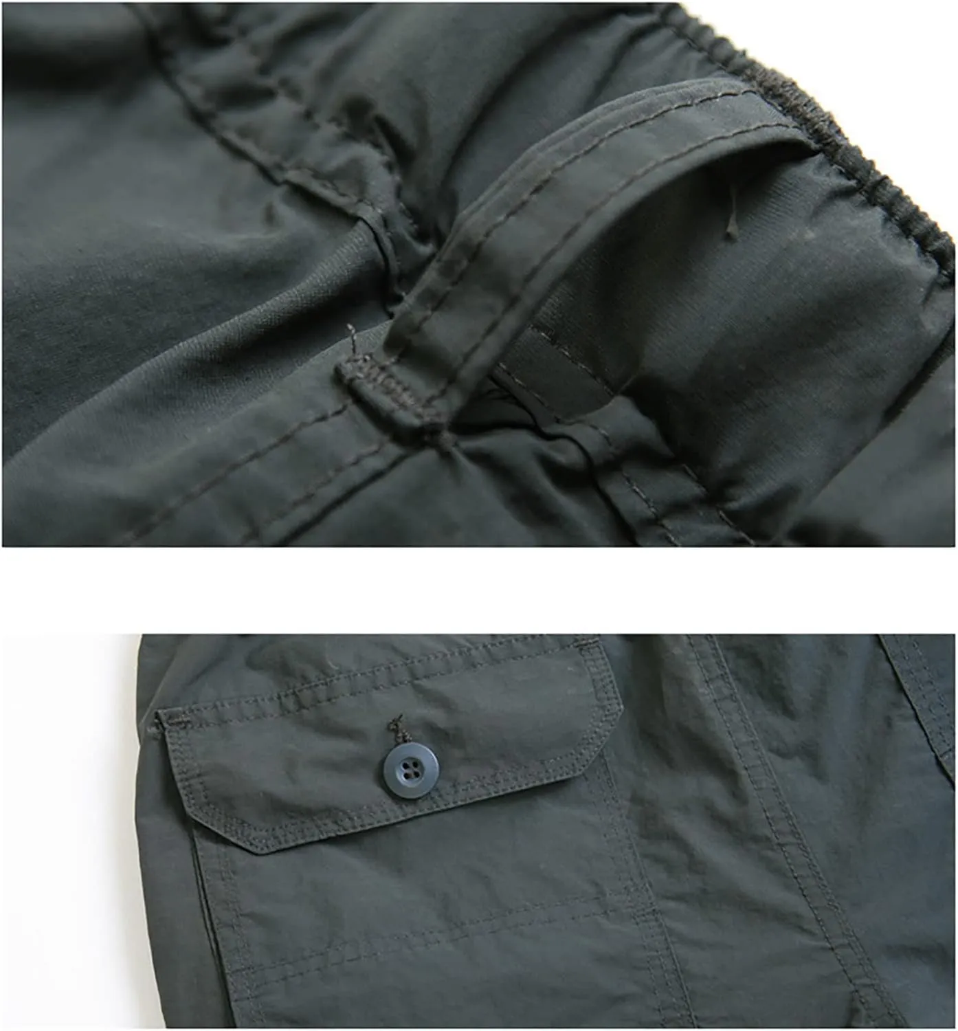 Men's Cargo Pants Casual Stylish Elastic Waist Cotton Multi Pockets Loose Trousers Fashion Outdoor Tactical Pants